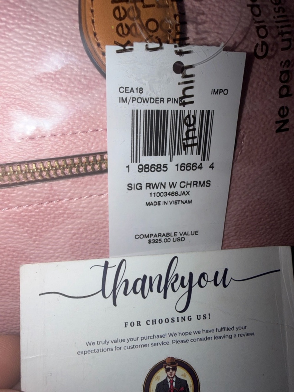 New 2026 Coach Powder Pink Medium/Regular Rowan Bag w/Charms CEA18 - Picture 4 of 5